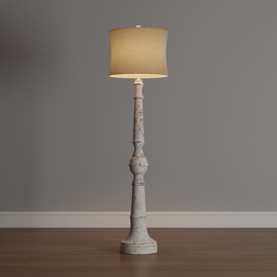 Artstation Campton 66 In Weathered White Floor Lamp