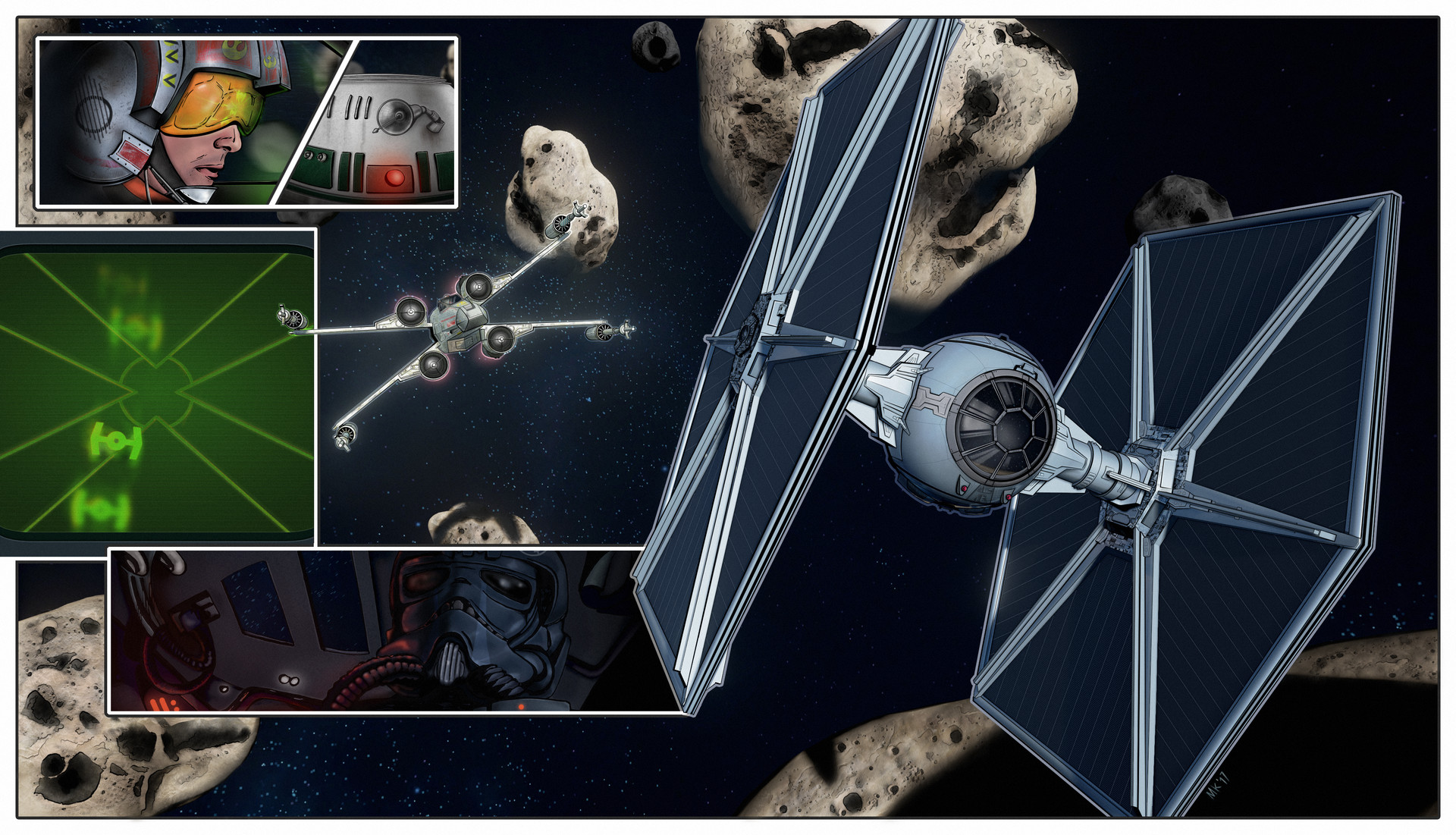 ArtStation XWing vs. TIEFighter