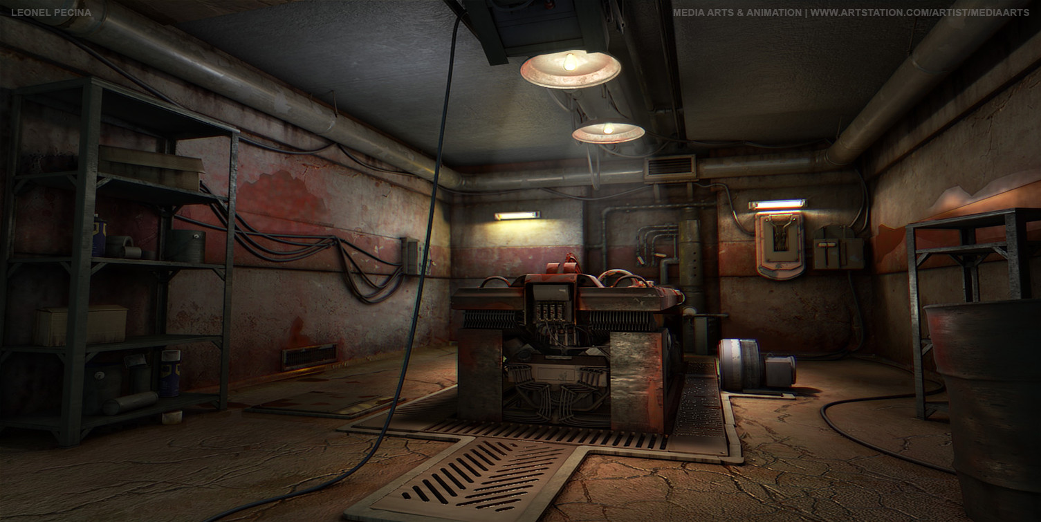 Artstation Leonel Pecina Saw Room Torture Chamber Media
