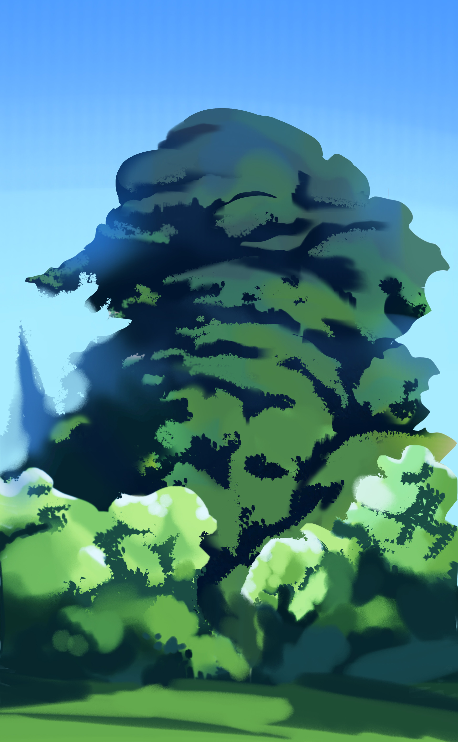 ArtStation - Studio Ghibli Tree Study + Speedpaint, Sarah Penny