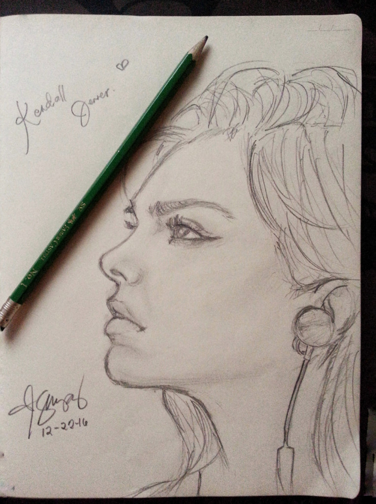 Kendall Jenner Kim Kardashian West Kylie Jenner At The VMA14 Sketch By  Gerardo Amparo  Gerardo Amparo