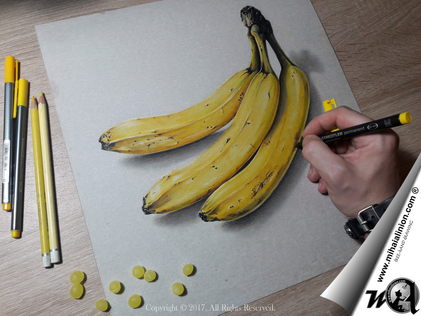 Drawing Bananas - Realistic 3D Art