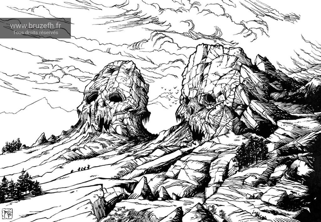 Dead kings skulls mountains by Bruzefh