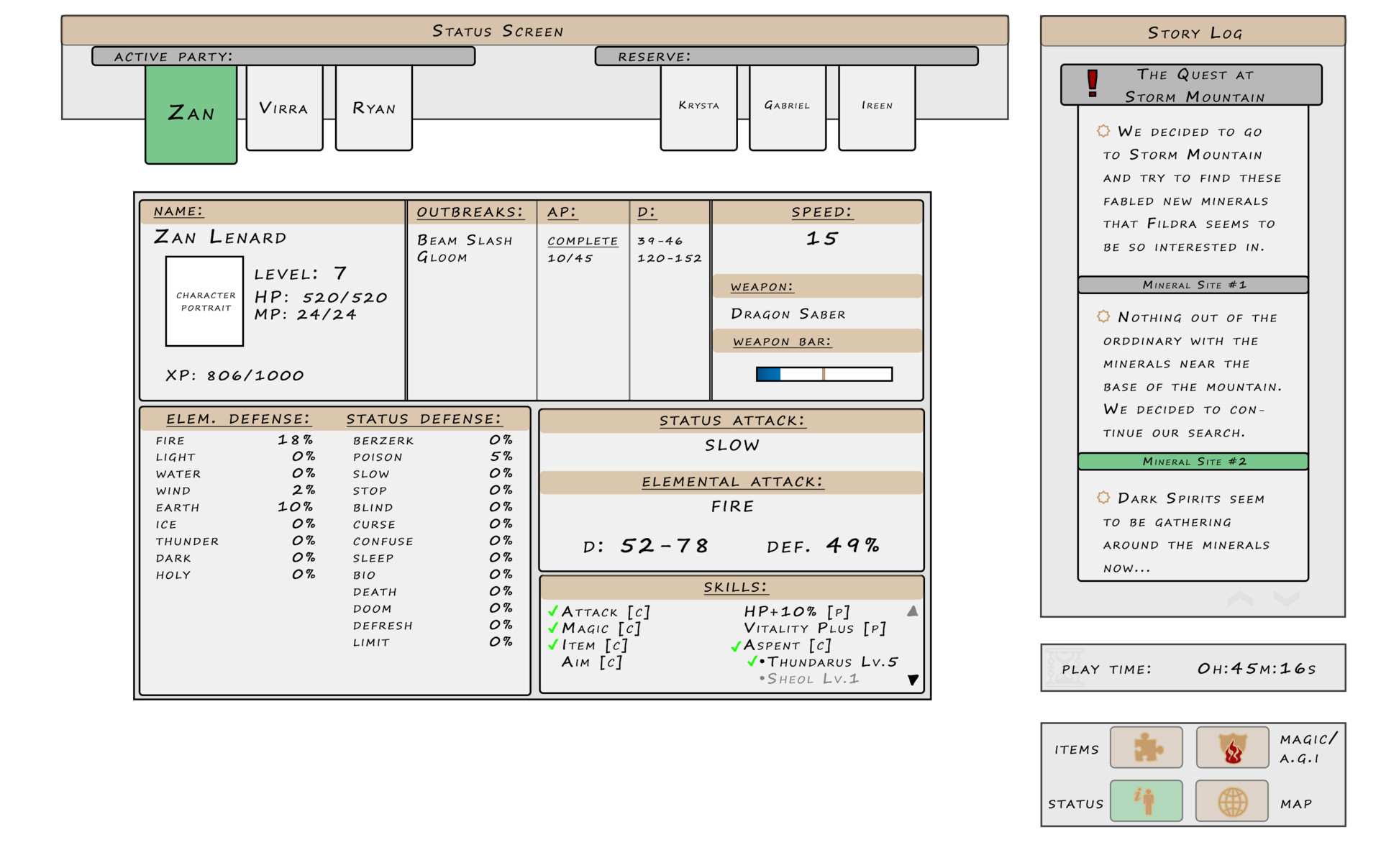 Artstation Wireframes Rpg Menus Mladen Andonov