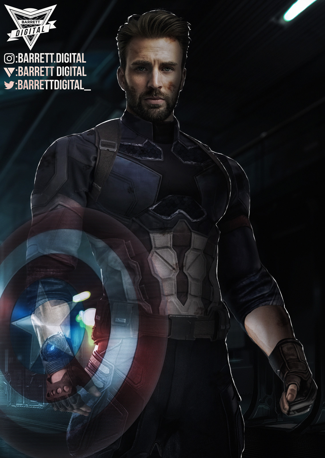 Artstation Infinity War Captain America Barrett Digital