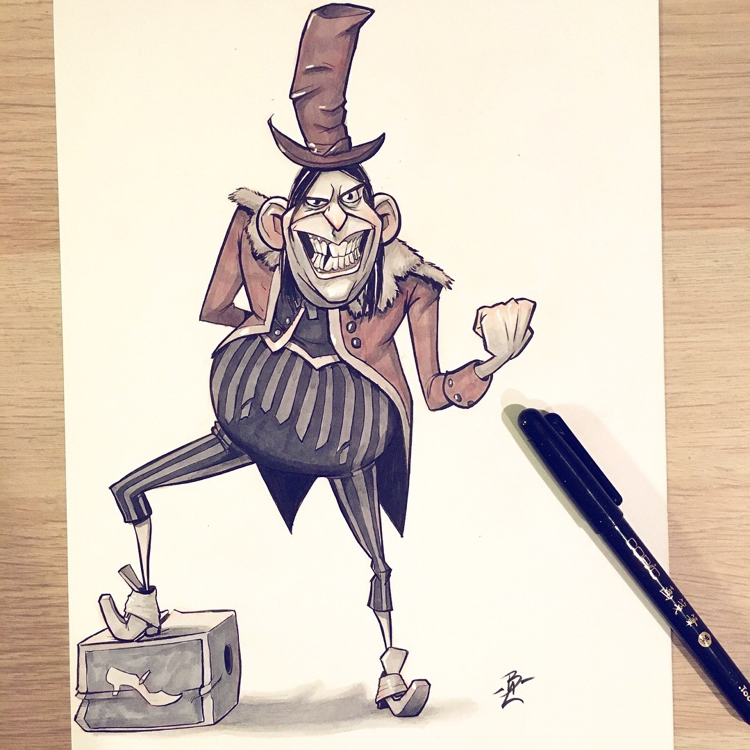 ArtStation Archibald Snatcher from The Boxtrolls Inktober illustration, Brian Cooper