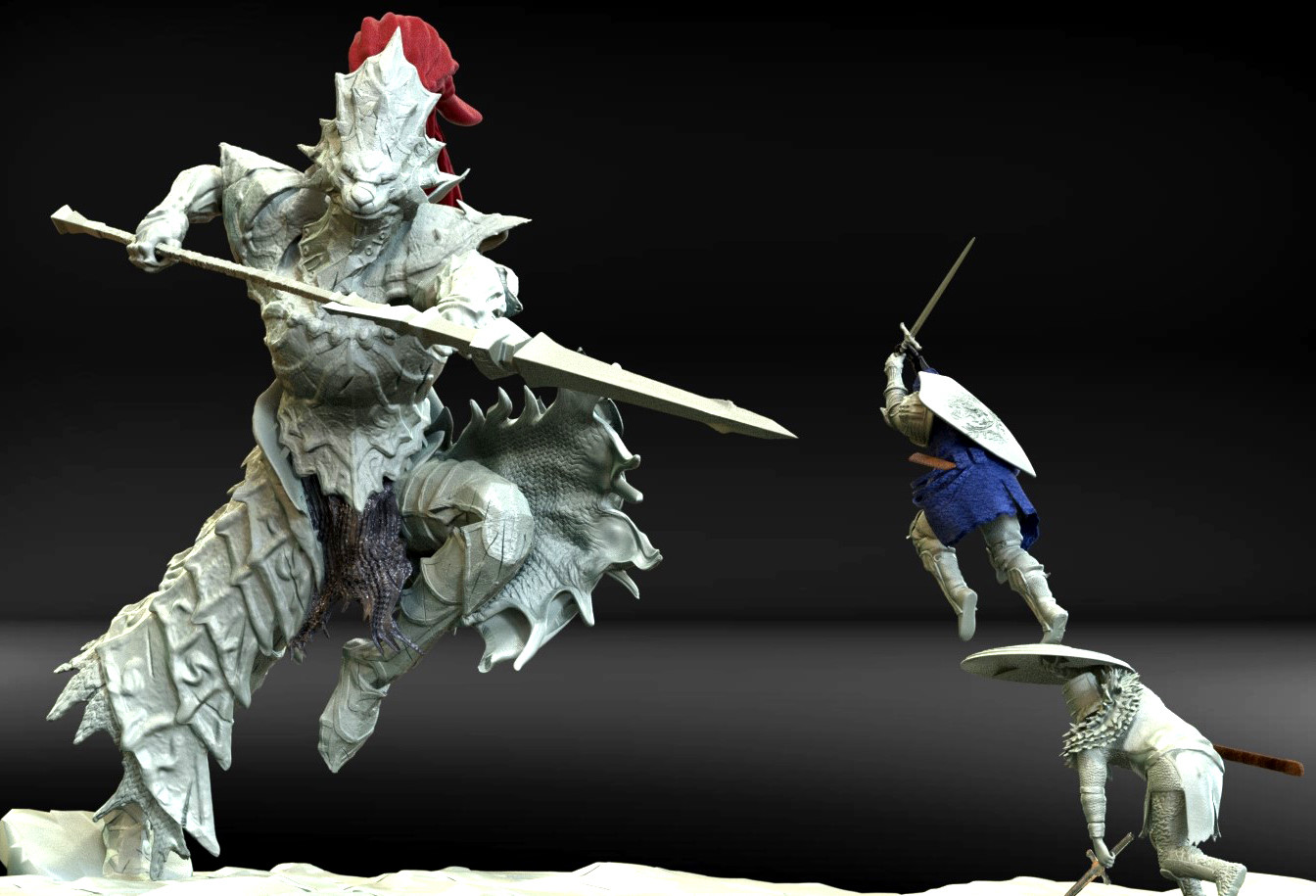 Artstation Ultra Ornstein Vs Oscar And Solaire Dark Souls 3d