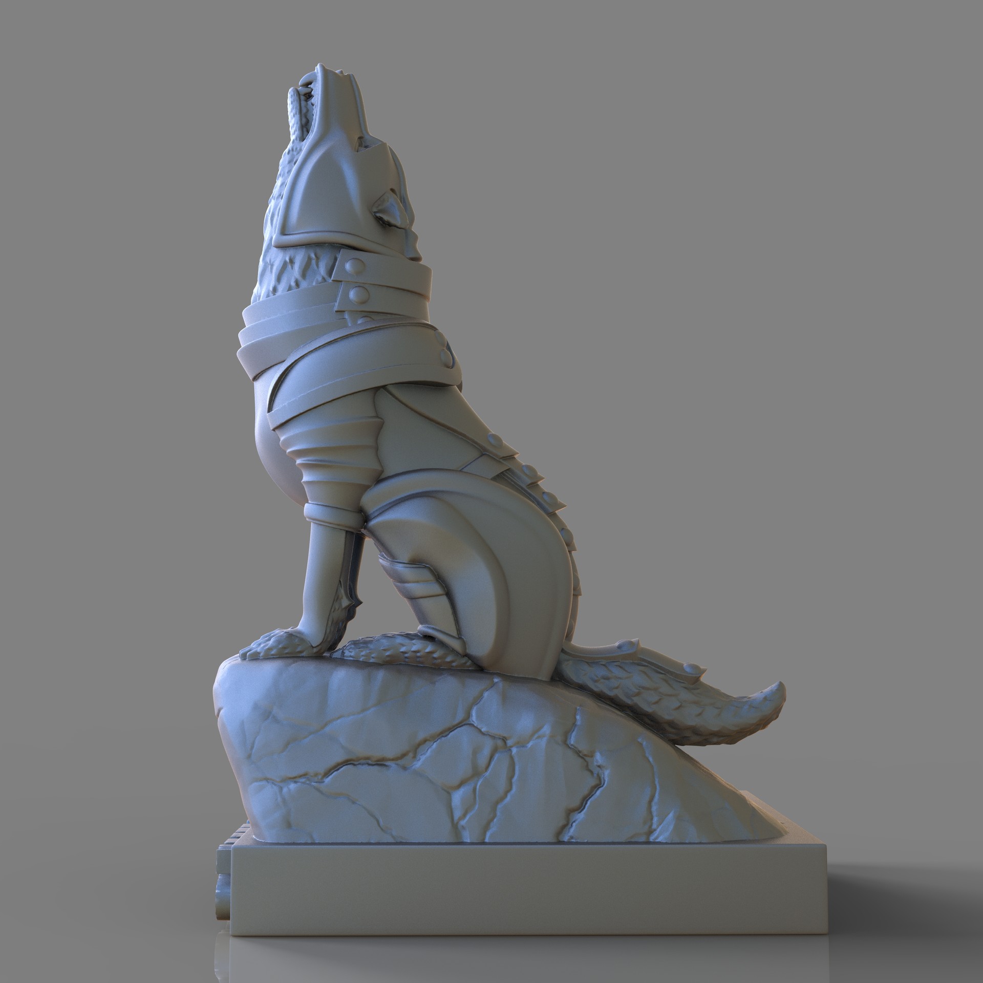 Artstation The Statue Of Iron Wolf Model For 3d Print