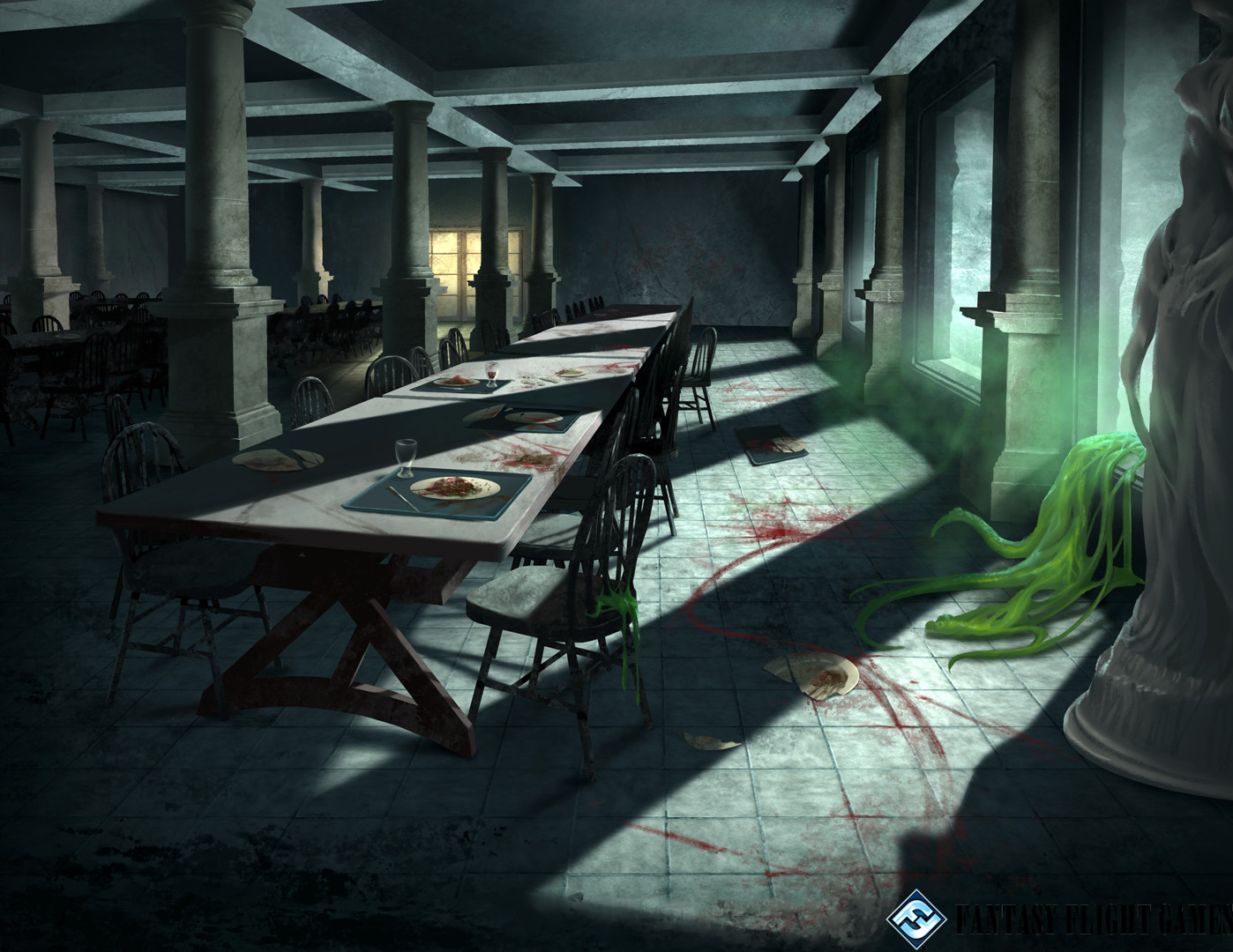 The Kitchen and Mess Hall of Arkham <b>Asylum</b>, for Arkham Horror All rights be...