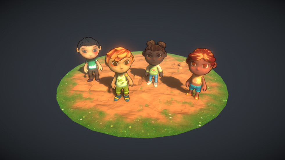 Group of NPCs. All the diffuse were painted by Béatrice Beauval (link in project description). I sculpted and made the low/baking for these characters with a basemesh made by Arielle Grosjean