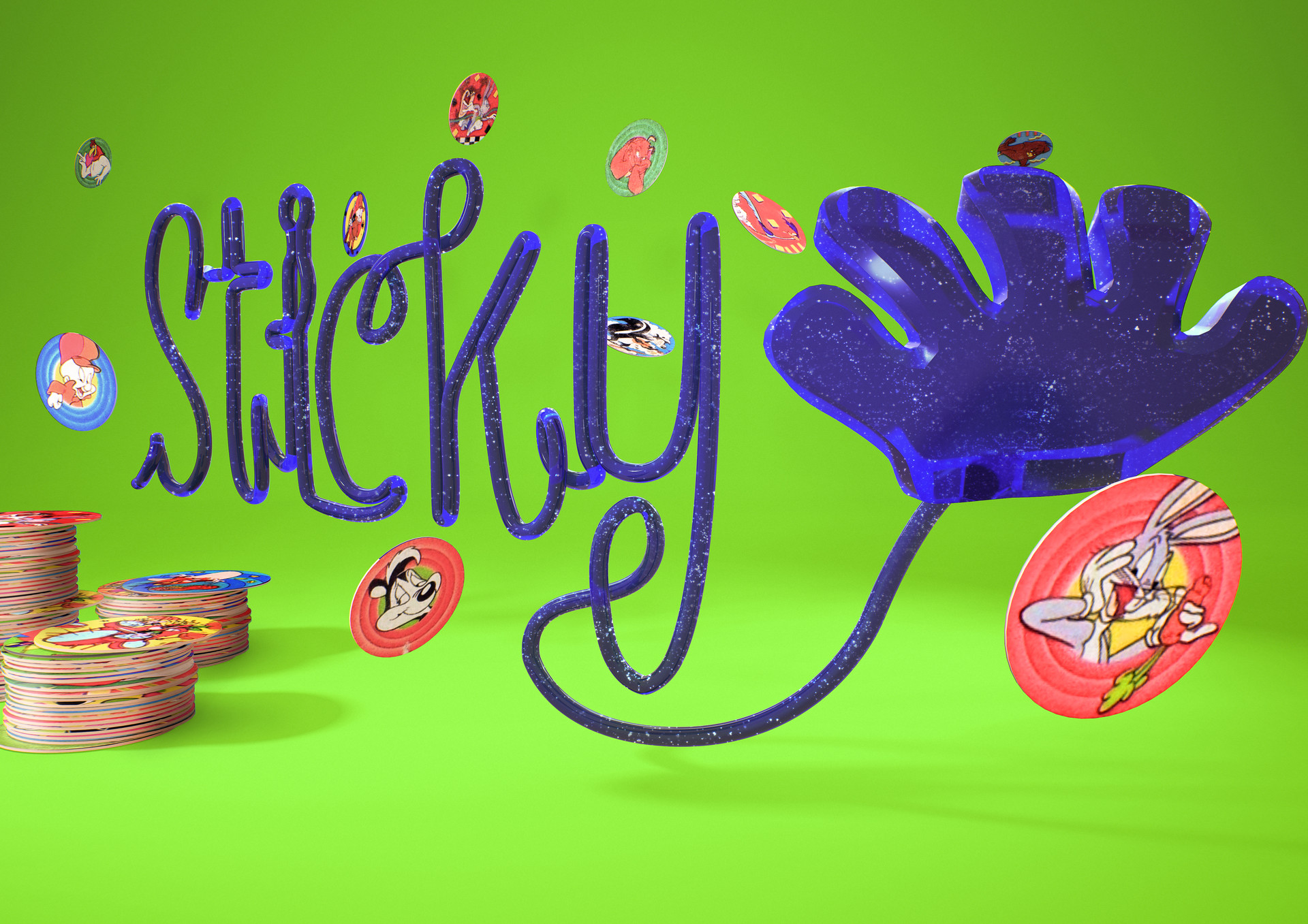 ArtStation - Sticky - 3D Typography, Mauro Fidelis