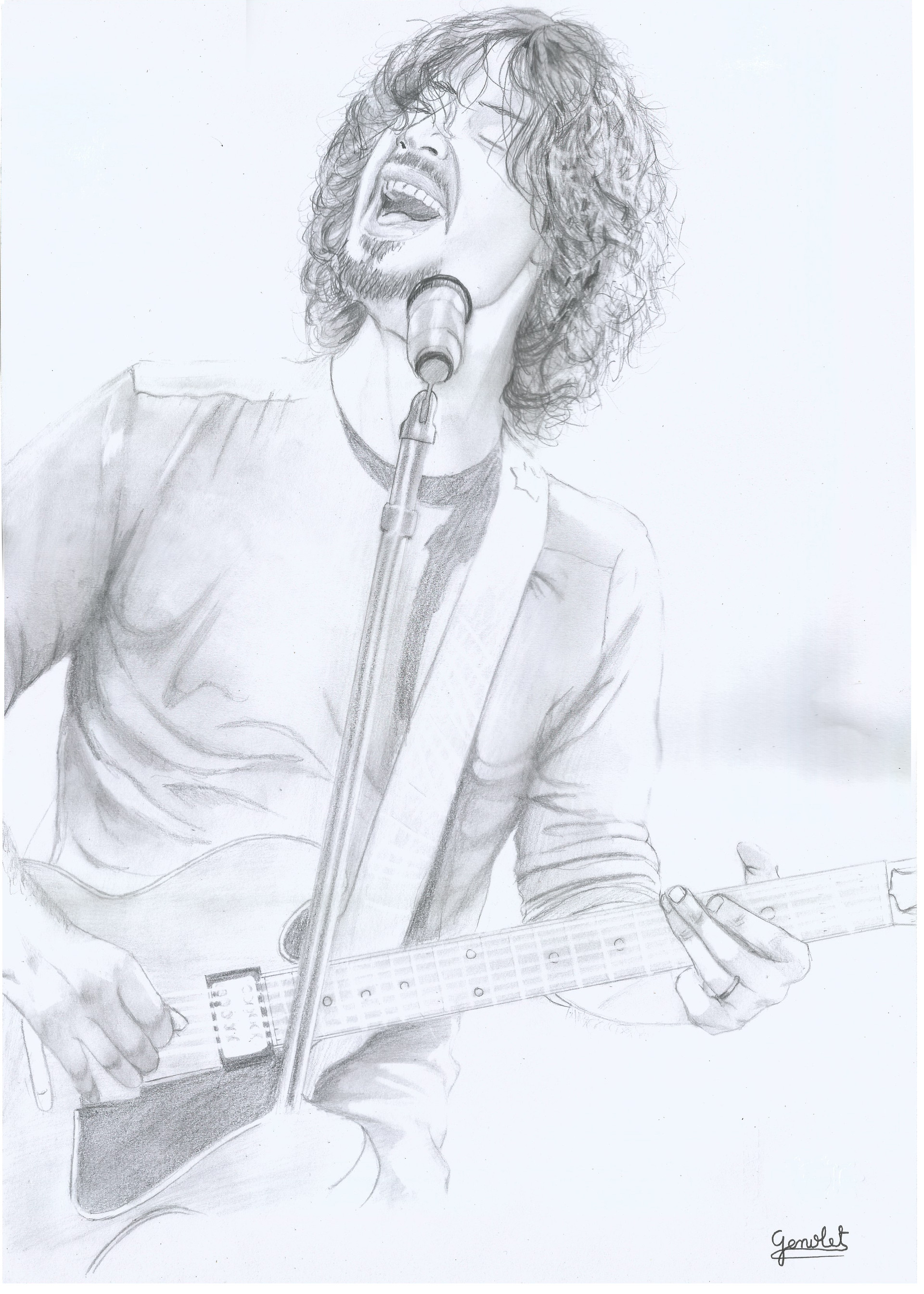 Chris Cornell Drawing by Kathy Zyduck  Pixels