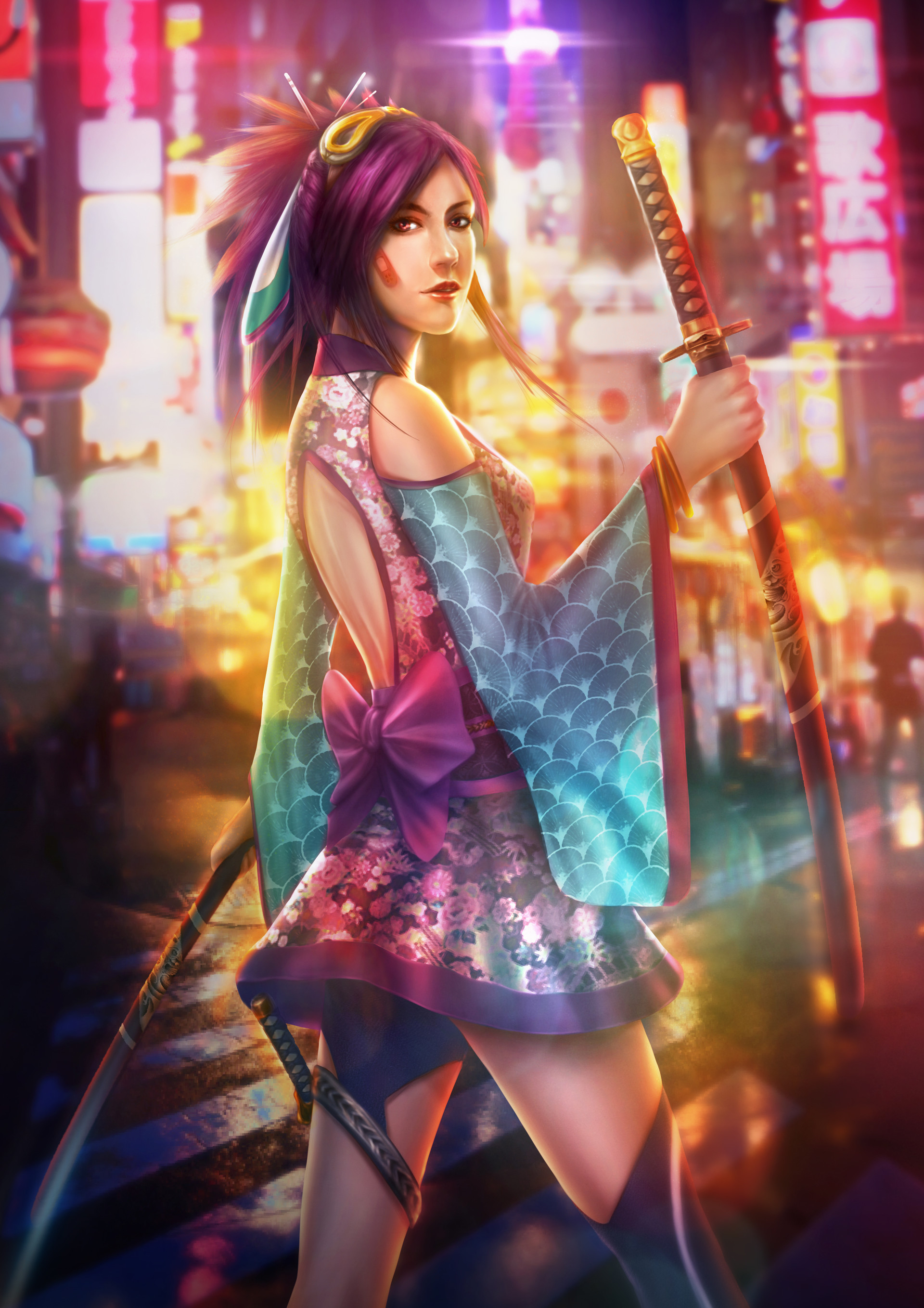 Artstation Samurai Girl Ah Zhua