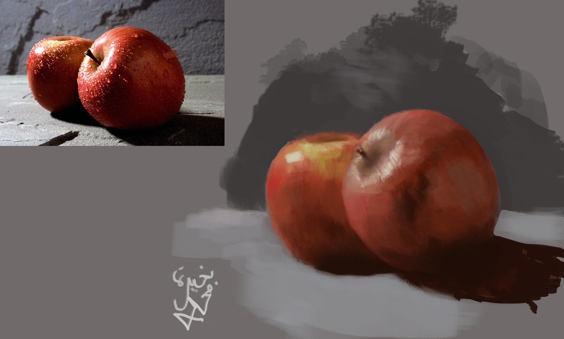 Artstation Apple Digital Painting Bekheira Mohammed El Amine