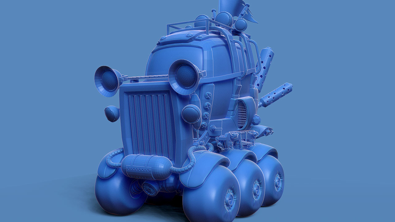 'cartoonish' vehicle (ZBrush Single BPR)