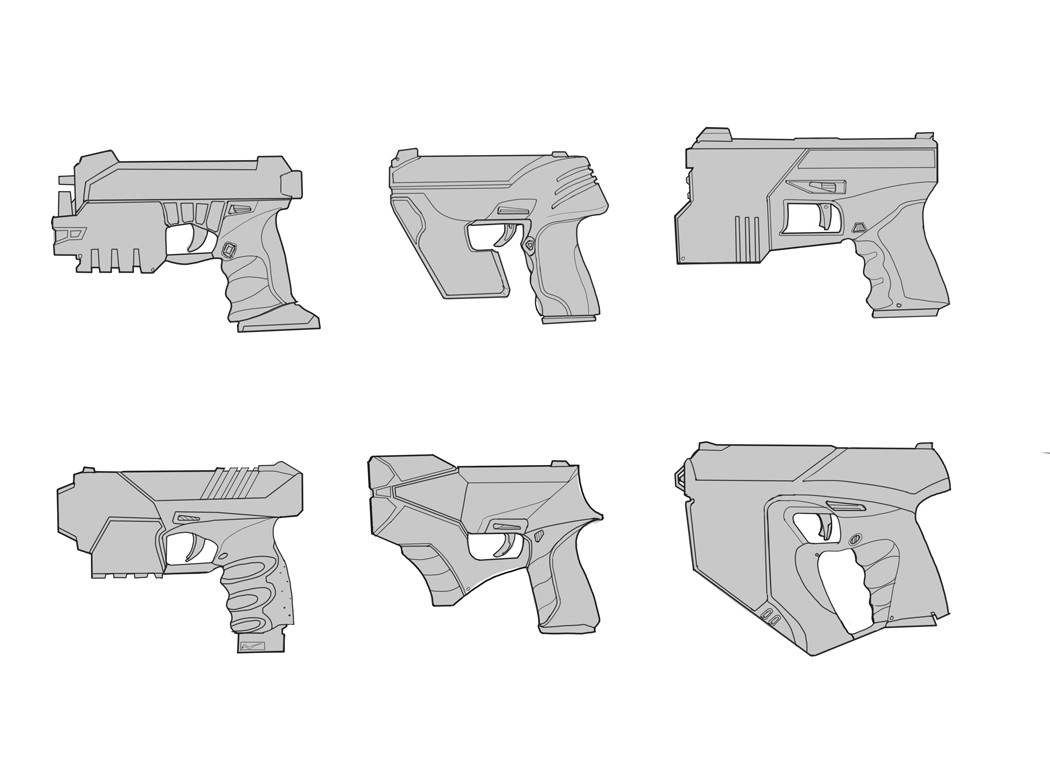 Shock pistol designs for the character