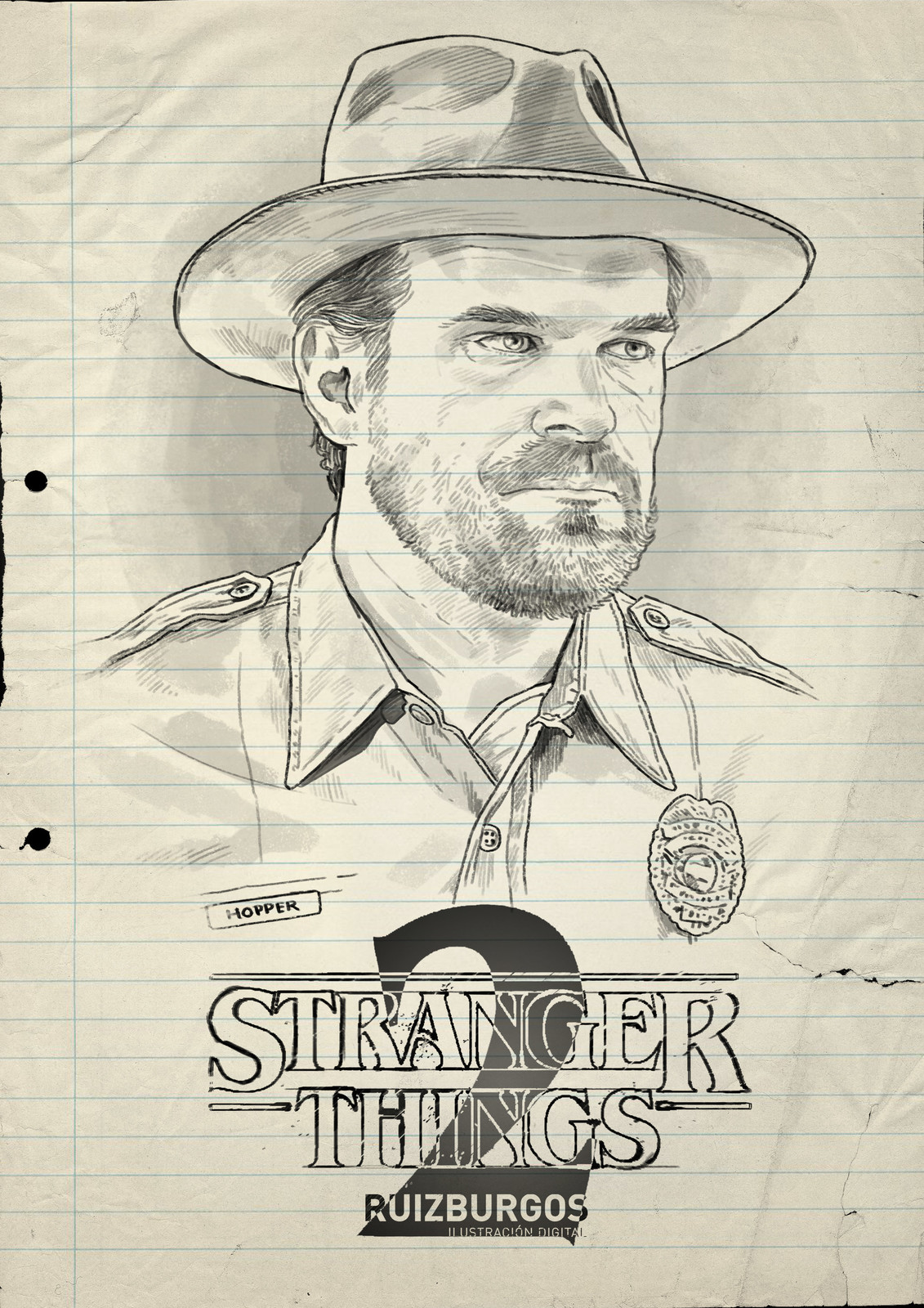 How To Draw Hopper From Stranger Things