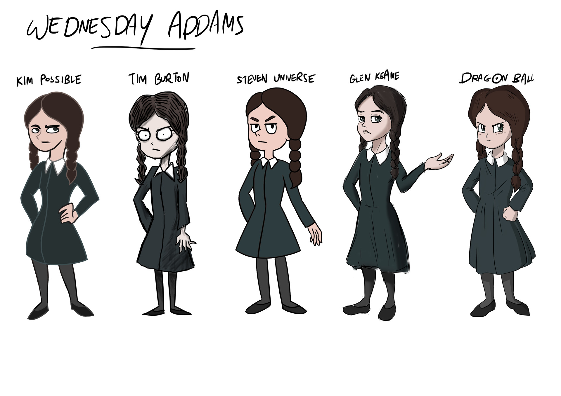Artstation Style Challenge Wednesday Addams Zack Chua