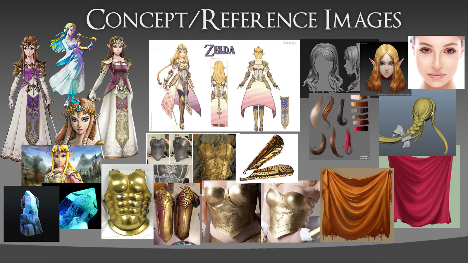 The main concept used was the image at the top middle. The rest of the images were used for design tweaks made to the main concept art and also for texture/colour reference.