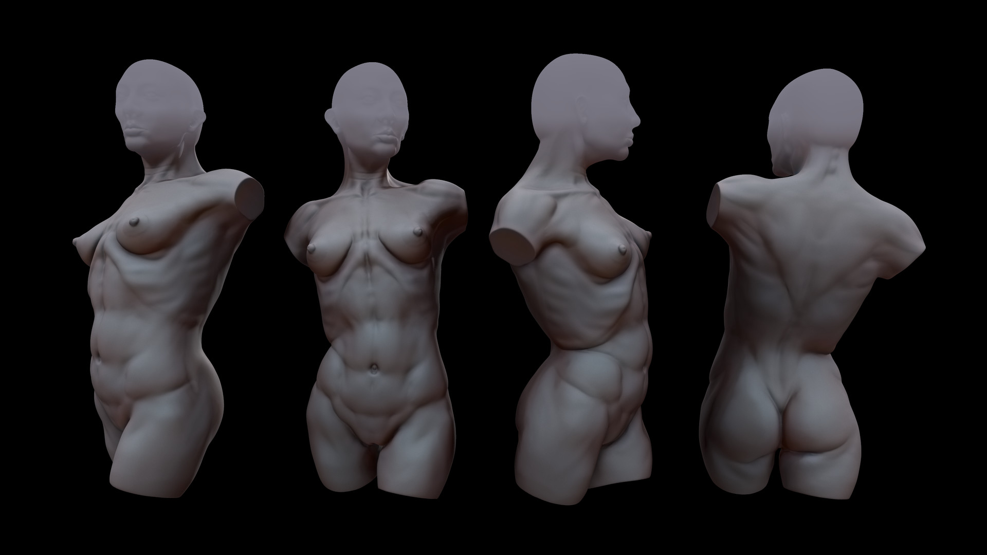 ArtStation - Female body sculpting practice