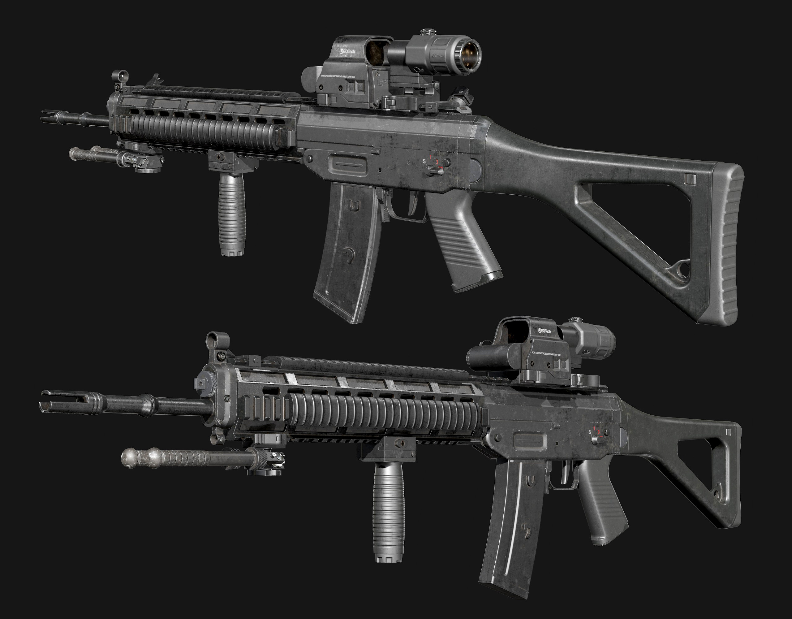 Russell Rector Sig Sg 550 Rifle With Attachments