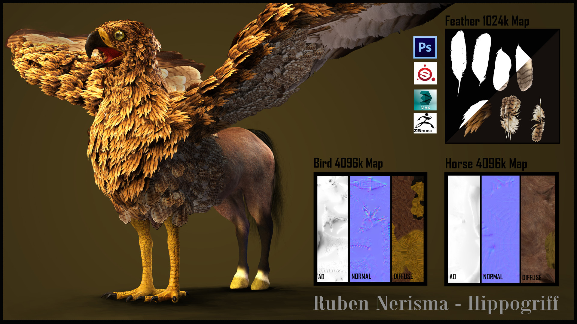 Artstation Mythological Hippogriff Rubenstein Nerisma