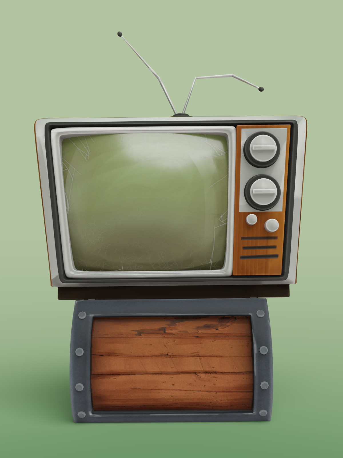 Artstation 3d Retro Tv Cartoon Aji Setiawan