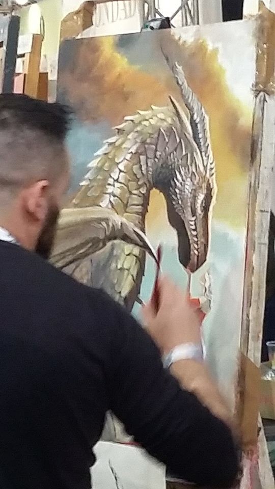 performance live painting, area performance, luccacomics&amp;games2017, step 4