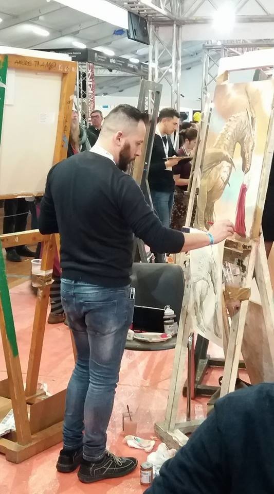 performance live painting, area performance, luccacomics&amp;games2017, step 3