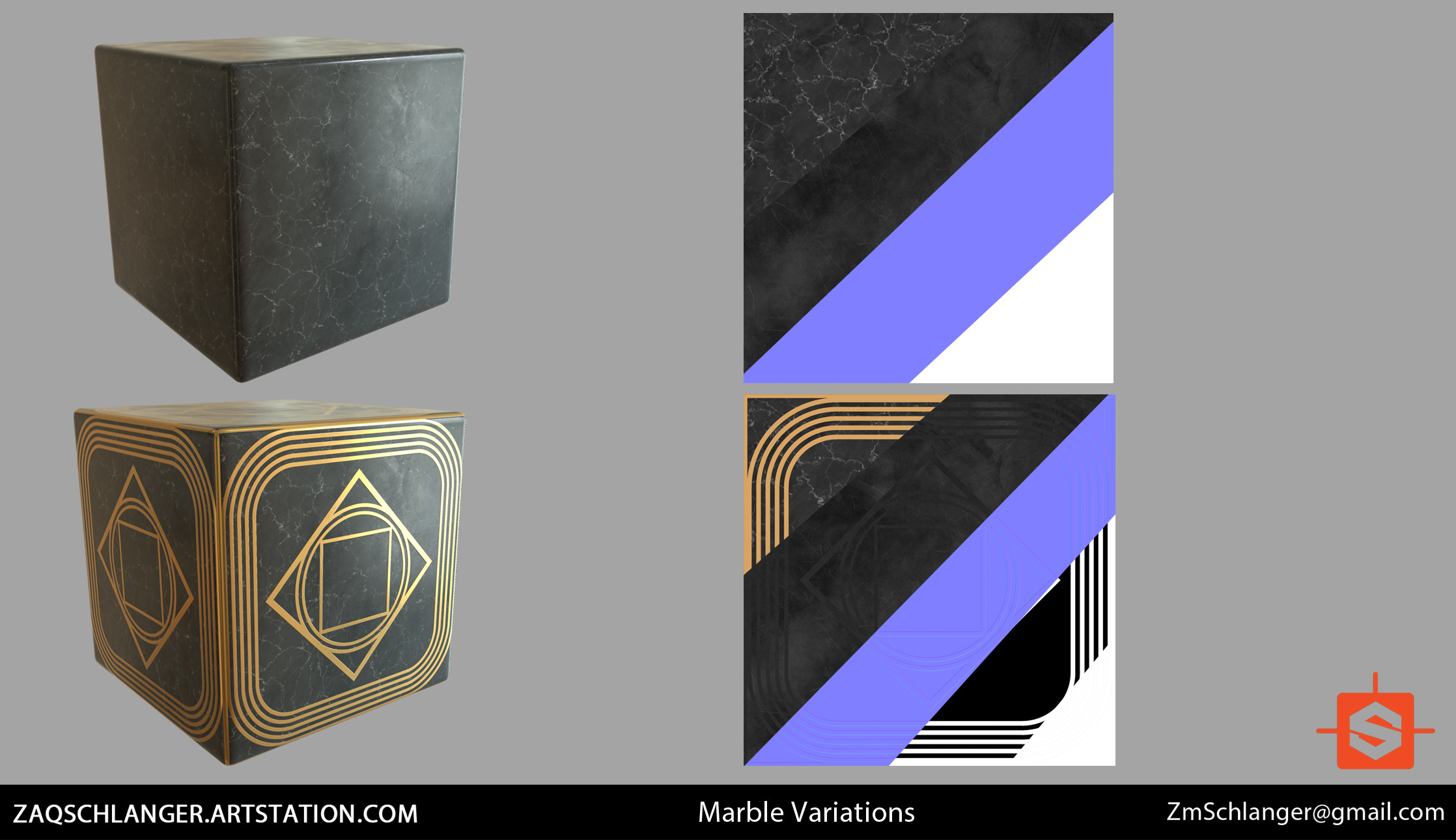 Both procedural marble materials made in Substance Designer 