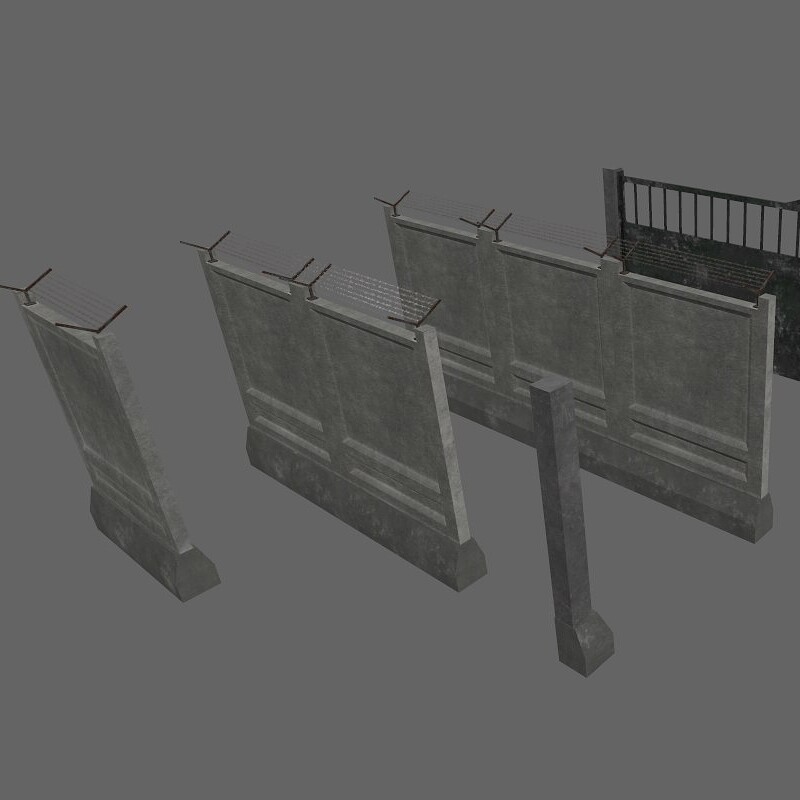 Concrete Fences and Metal Gate pack