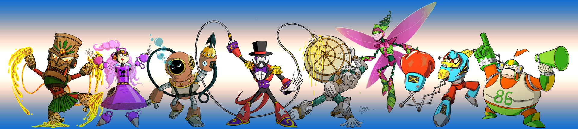 Artstation Mega Man Redux Robot Masters Michael Ryan