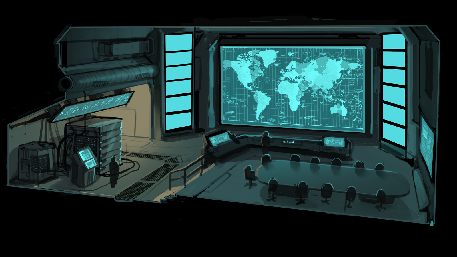 Concept Sketch for Situation Room