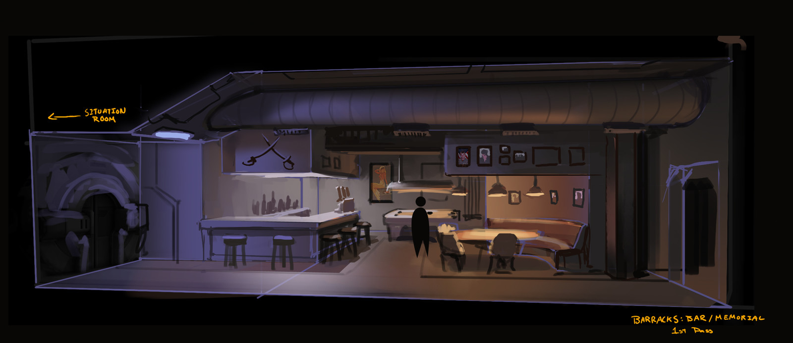 Concept Sketch for Barracks Bar in base