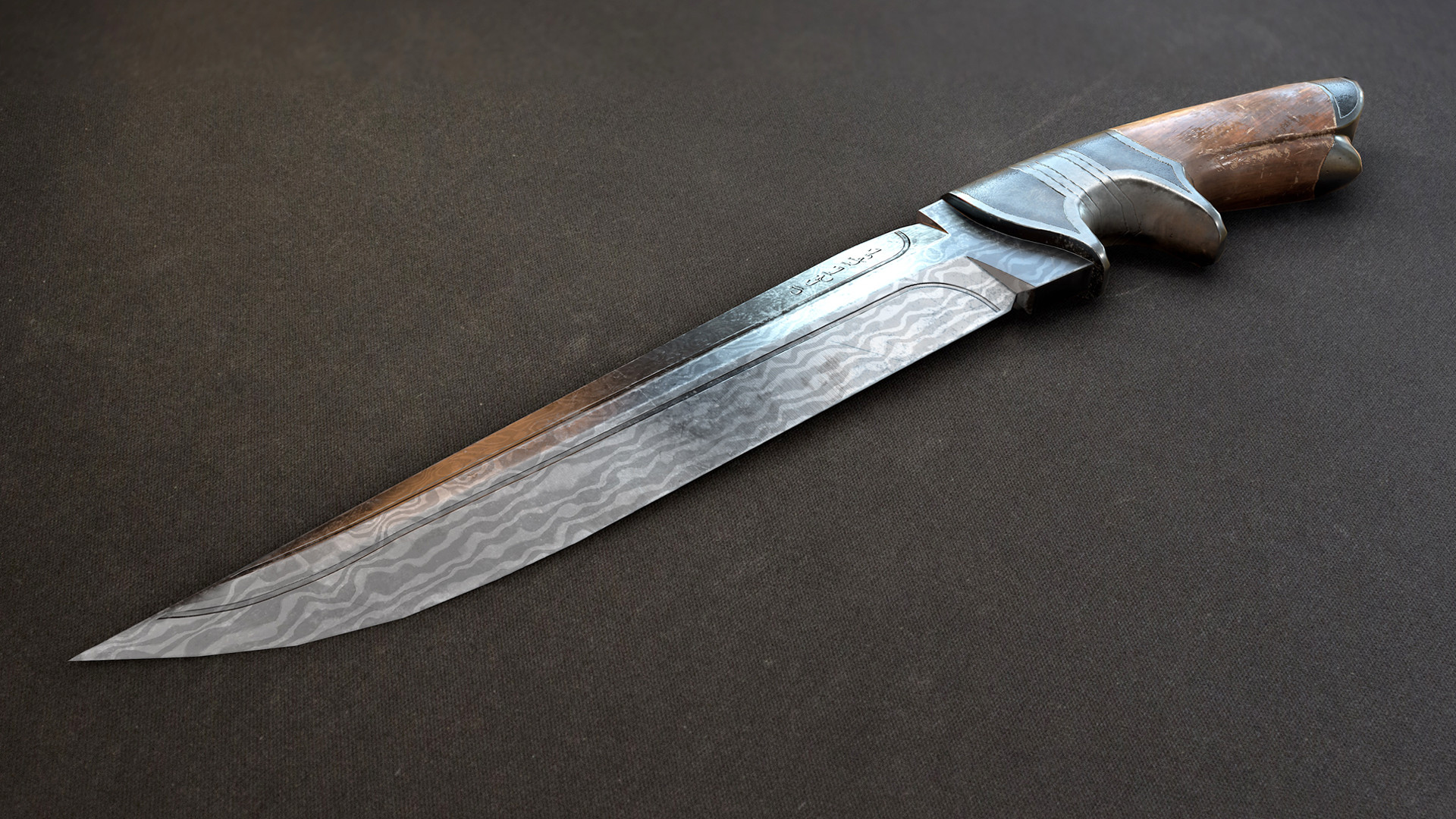 ArtStation Arabic Damascus Knife