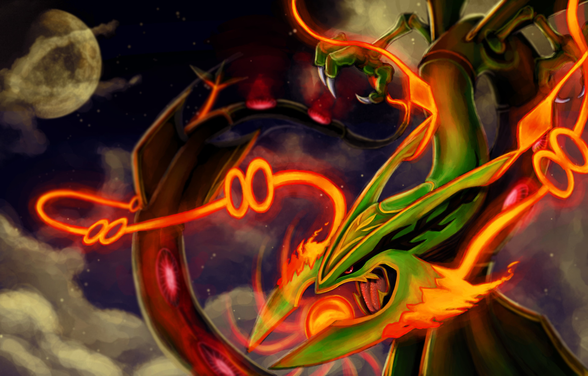 Been working on this shiny mega rayquaza digital art, a mega and