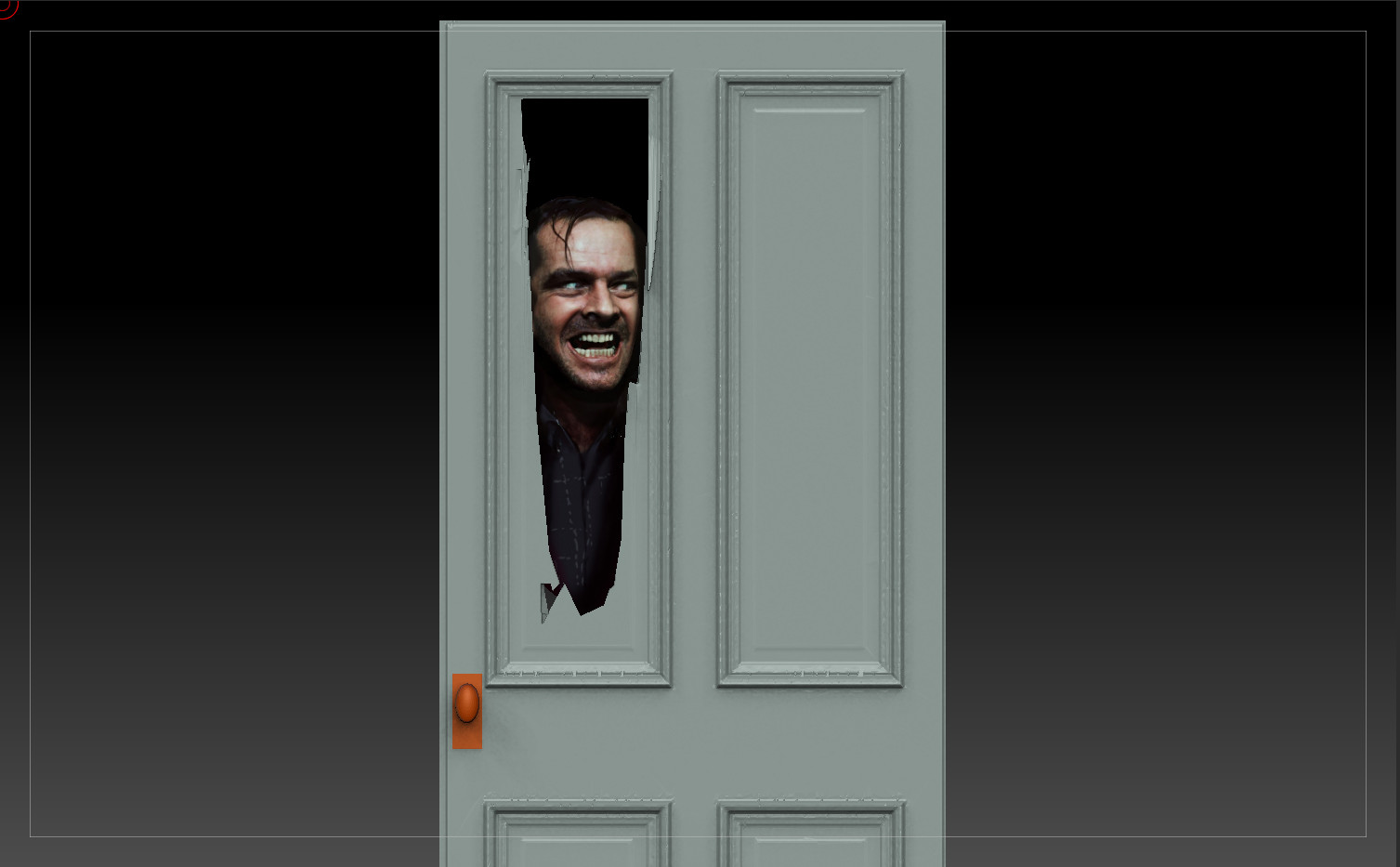 Ian Malcolm The Shining Jack Nicholson as Jack Torrance Door scene 3d