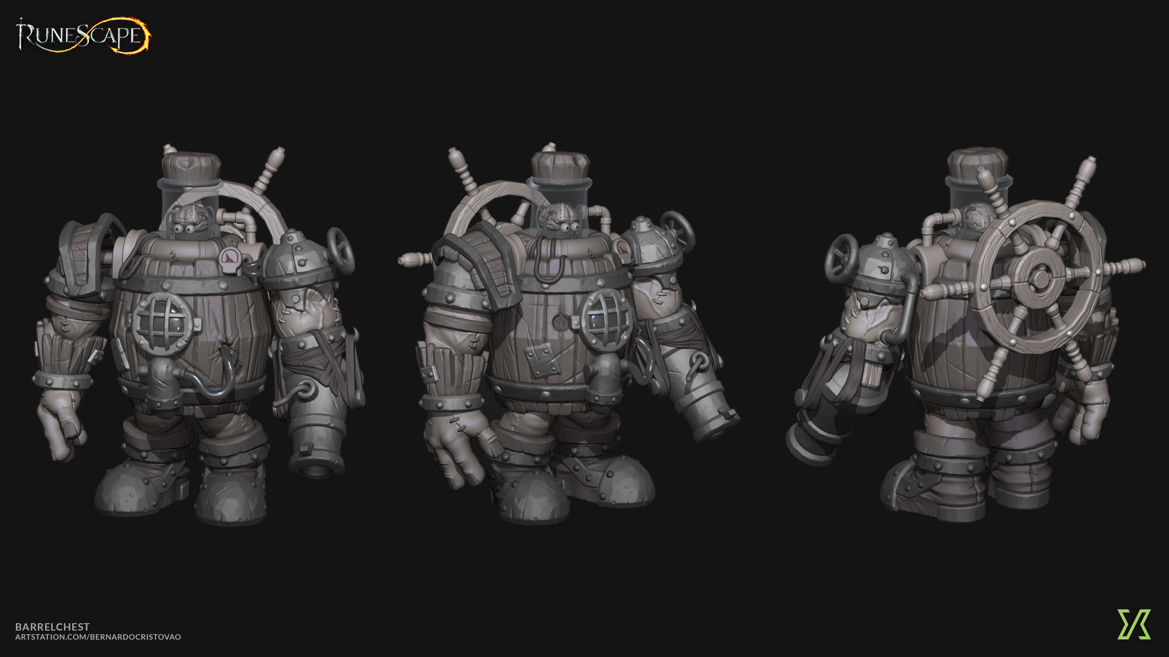Bernardo Cristovao - Barrelchest - Highpoly - Runescape, image size:3840x2160