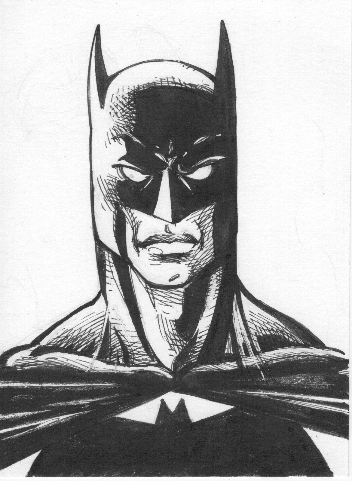 Pen and ink Batman