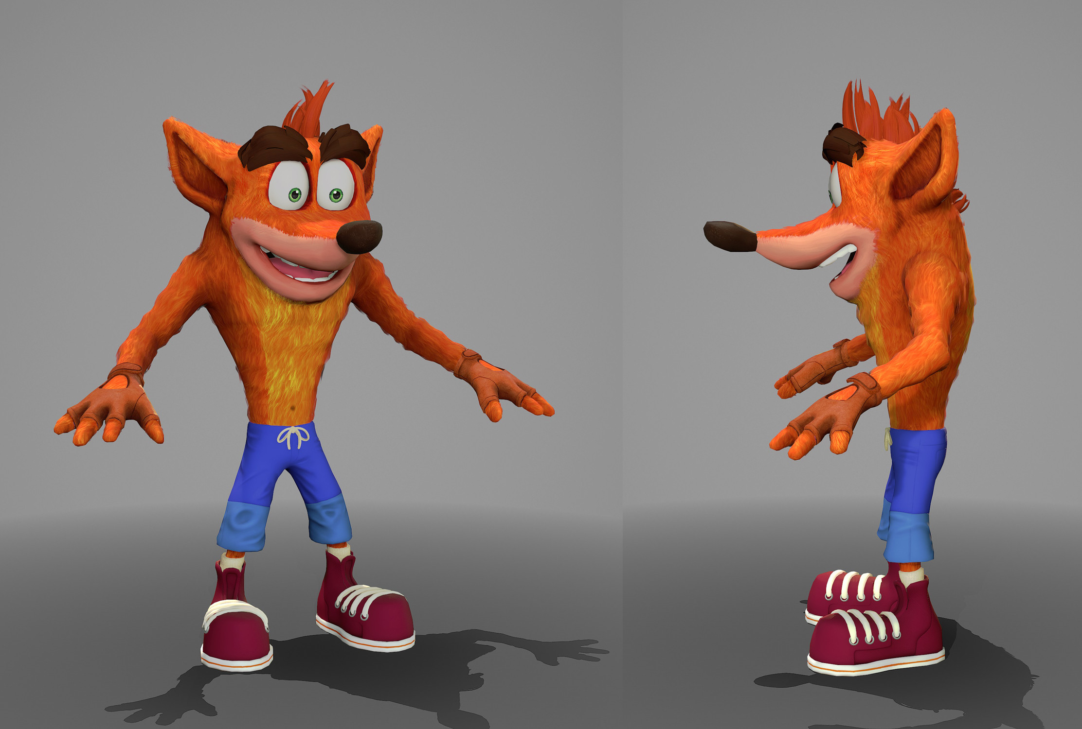 T-Posing Crash Bandicoot Characters