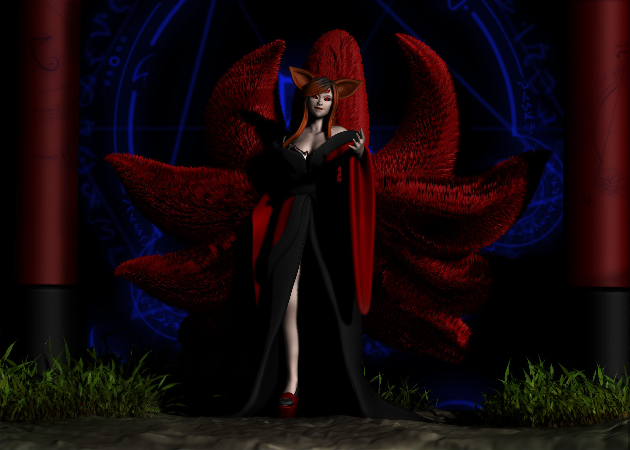 First 3D Character that i made with Zbrush 2 months ago, This is one of my own character, she called "Akane the Red Nine Tailed Fox".
