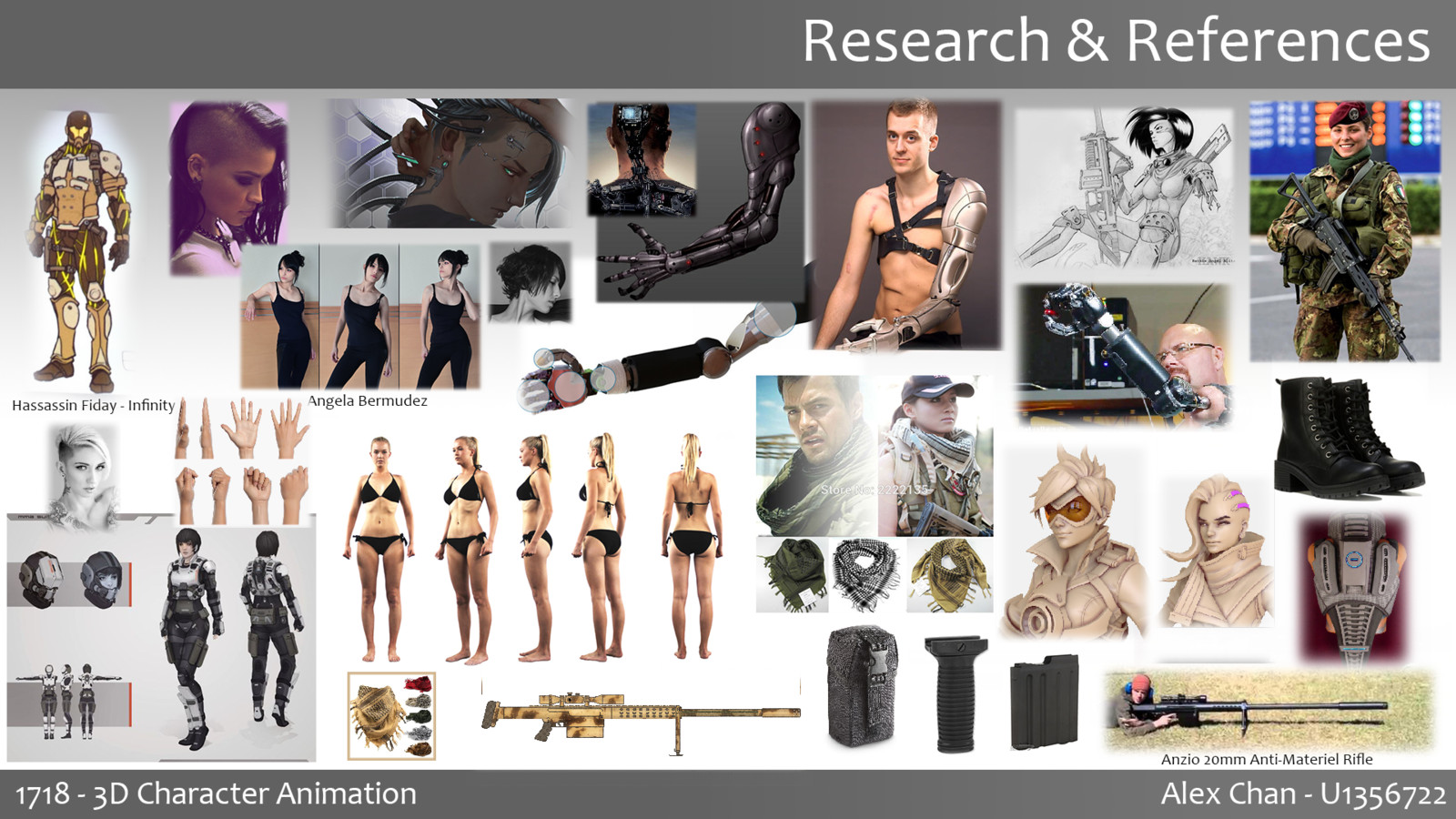 Sample of the research and reference images I used. I think roughly 50% of them are on this sheet.