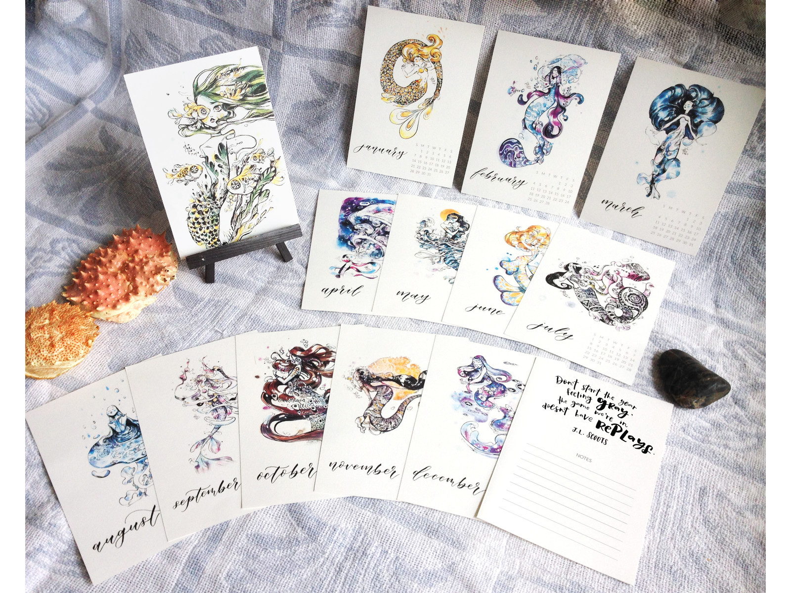 The full set, comes with 2 extra mermaid cards and 12 month cards. 