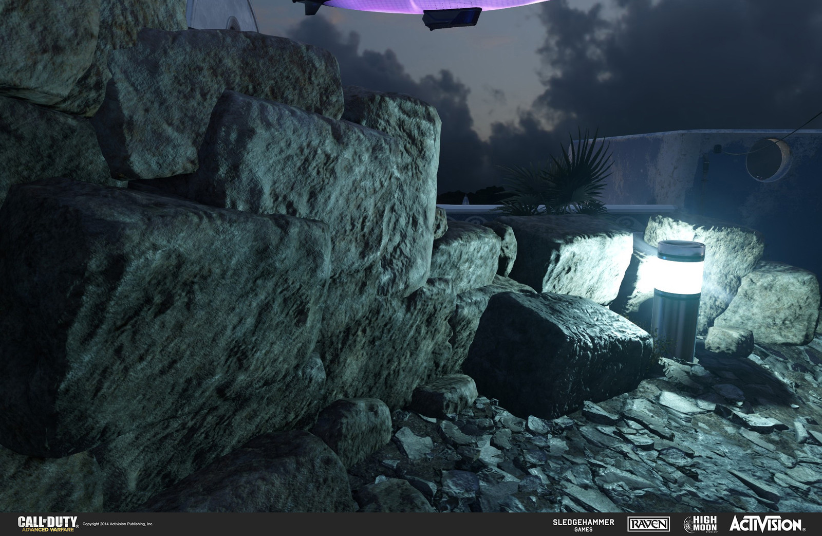 Created rock models and light canister in the ruins of Terrace. The rocks were done in Z-Brush and the light canister in 3DSMax.