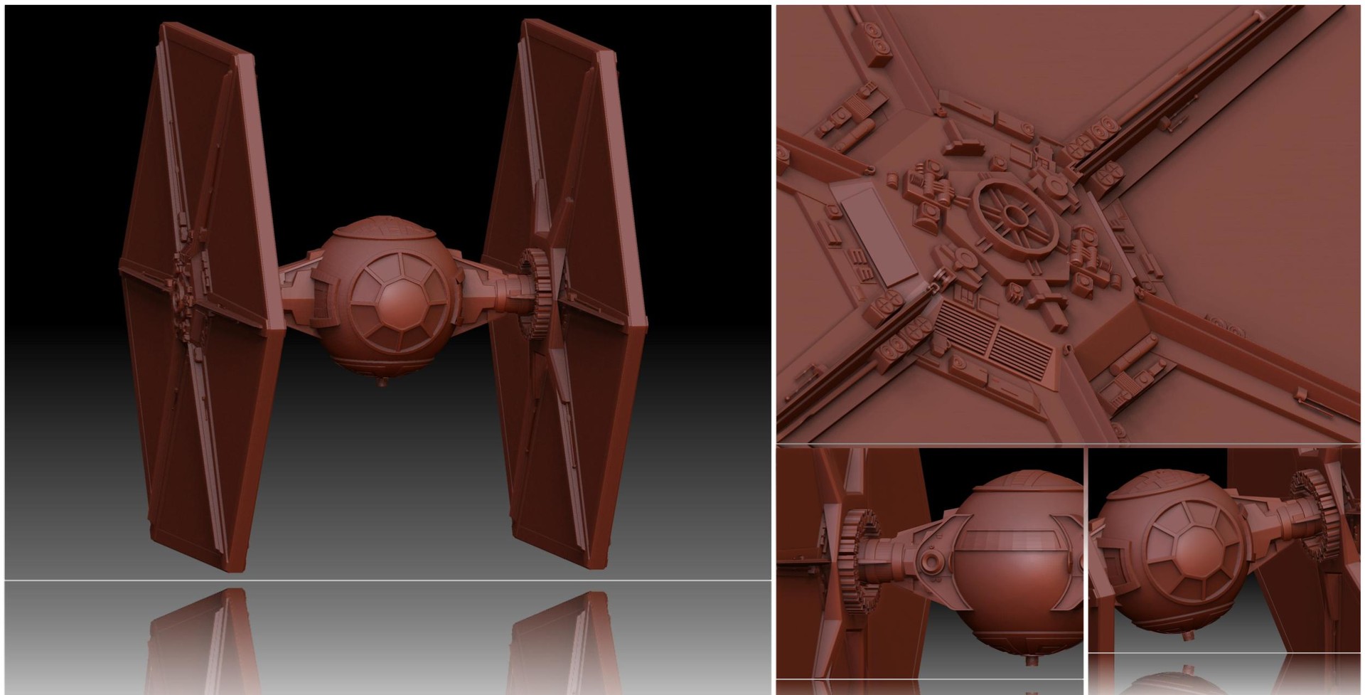 Artstation Force Awakens First Order Tie Fighter Kaleb Hogan