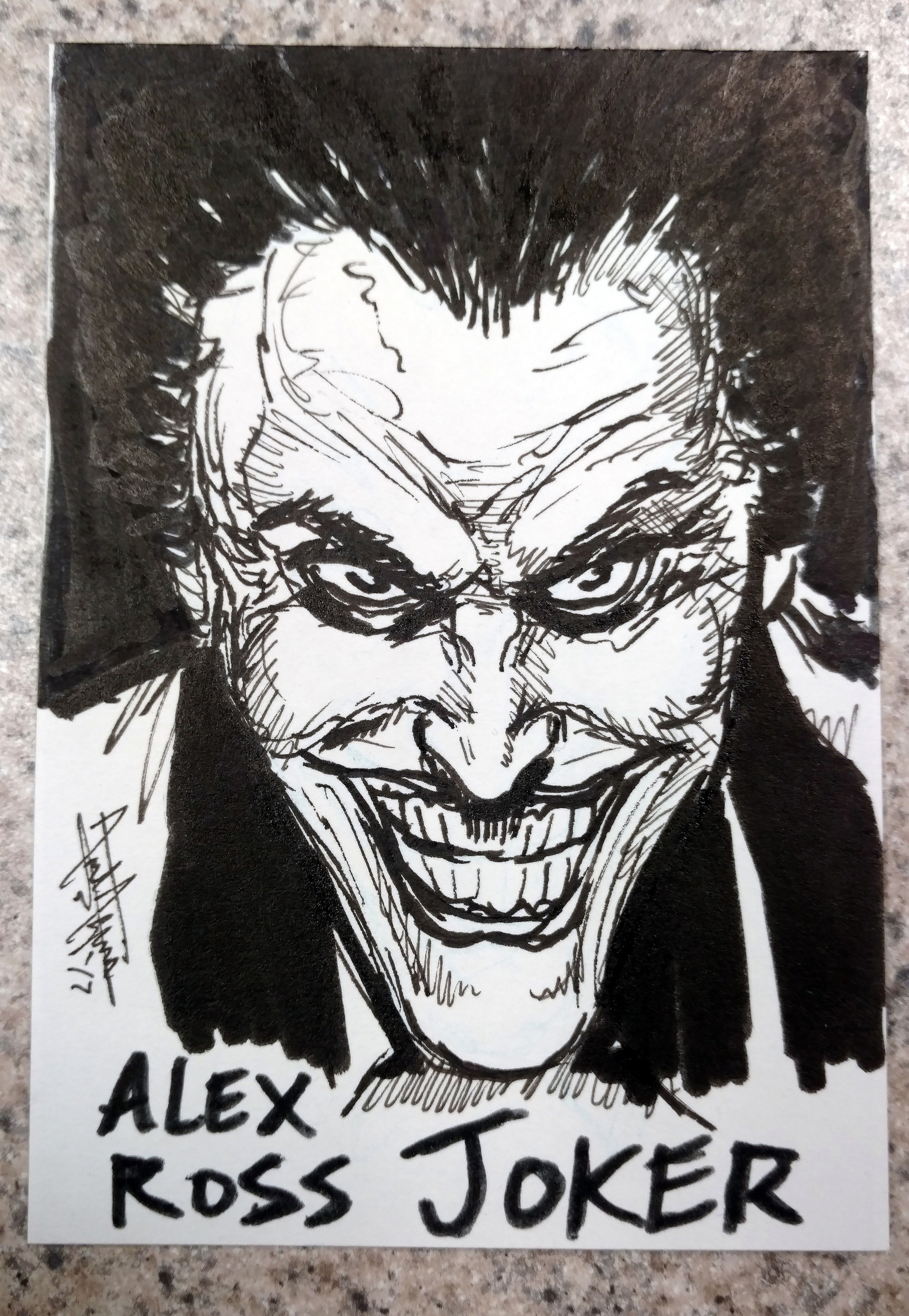 Artstation 2017 The Joker Sketch Card Alex Ross Ariel Aguire