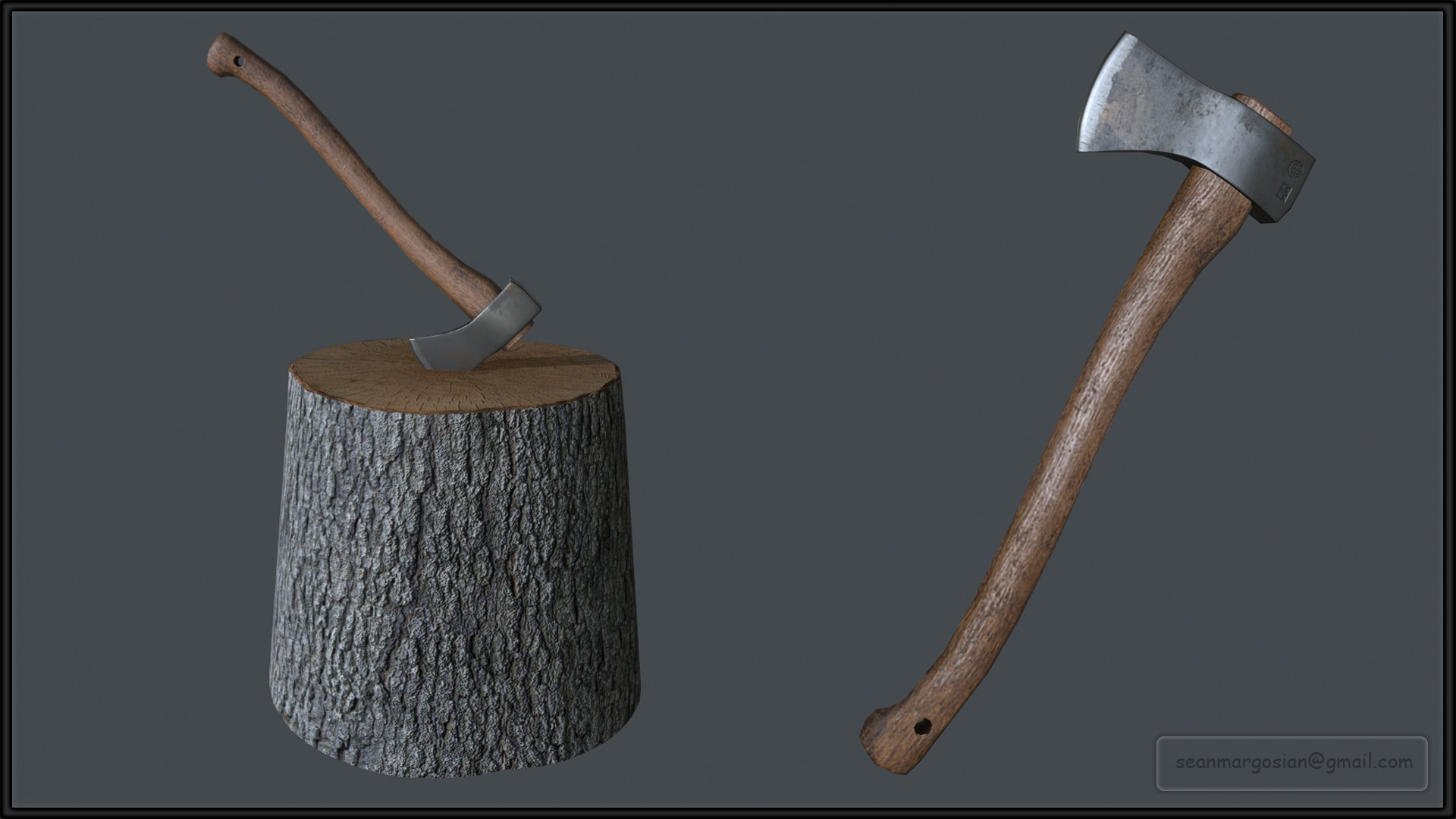 ArtStation - Axe stuck in tree stump