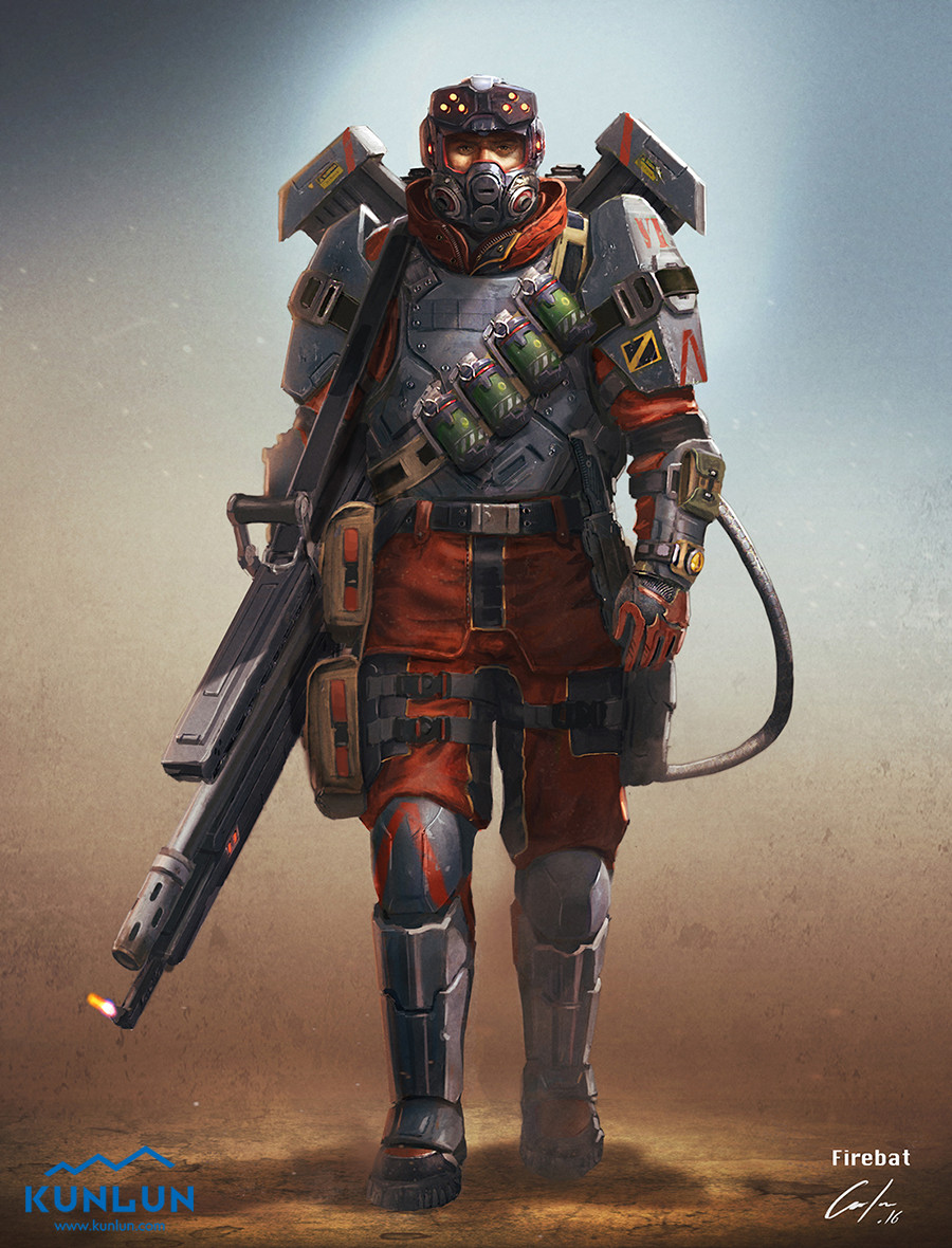 ArtStation - Flamethrower soldier unit