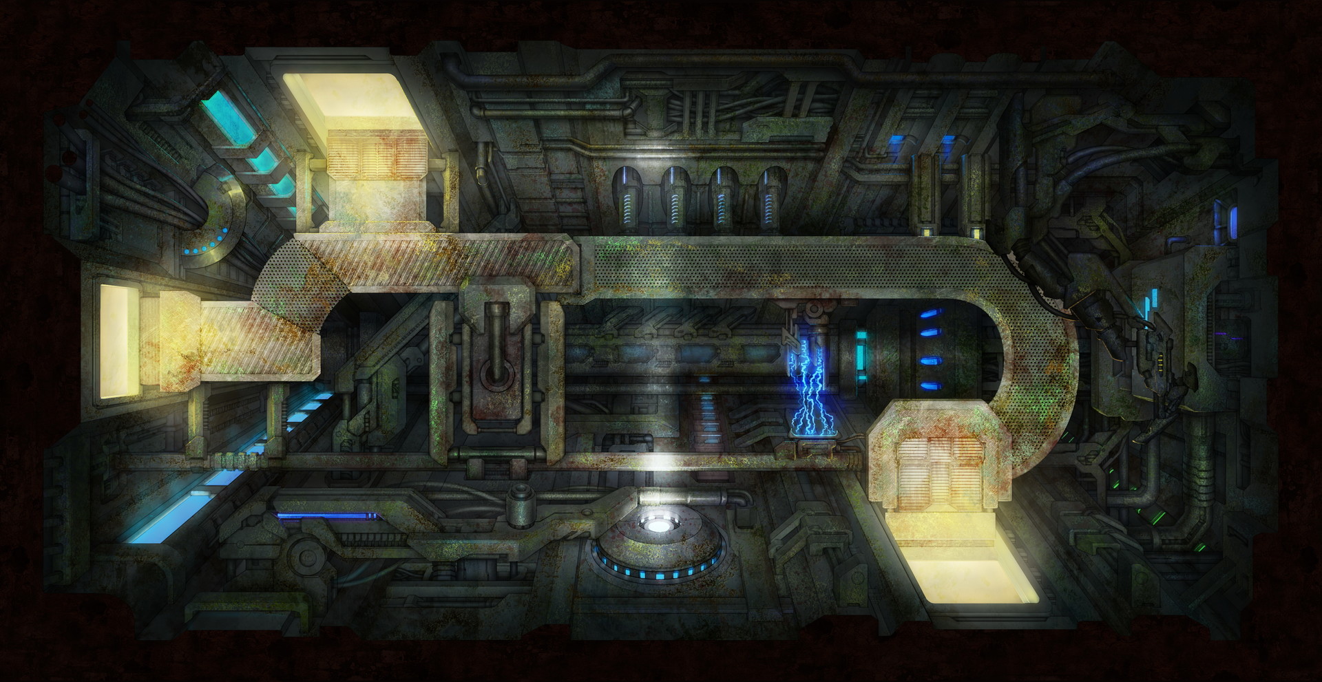 Earl Lan Map Design For Board Game Deep Madness Machinery Area