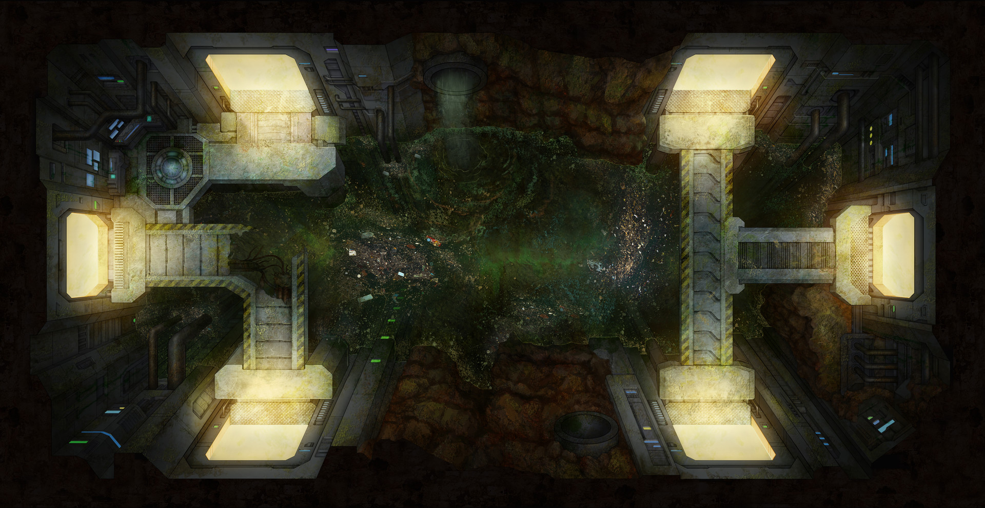 Earl Lan Map Design For Board Game Deep Madness Waste Pit